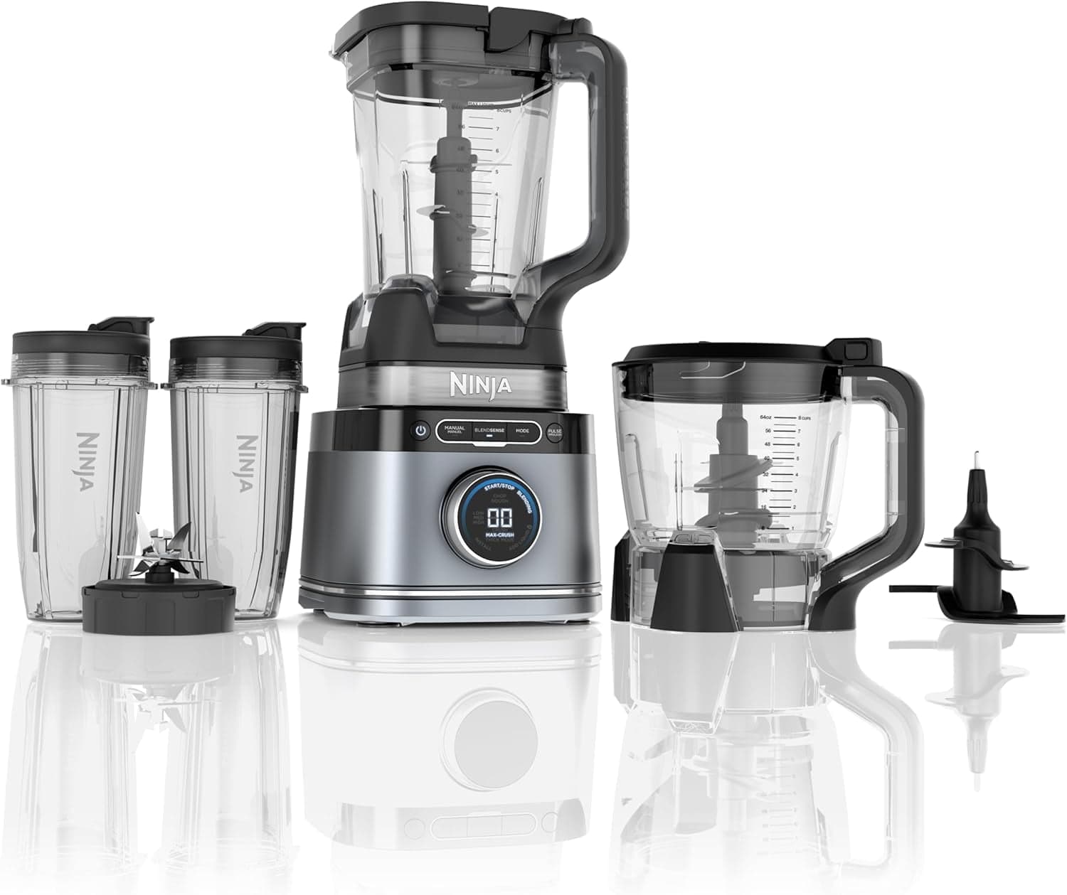Ninja Detect Kitchen System Power Blender + Processor with BlendSense Technology, Platinum, TB400C (Canadian Version)