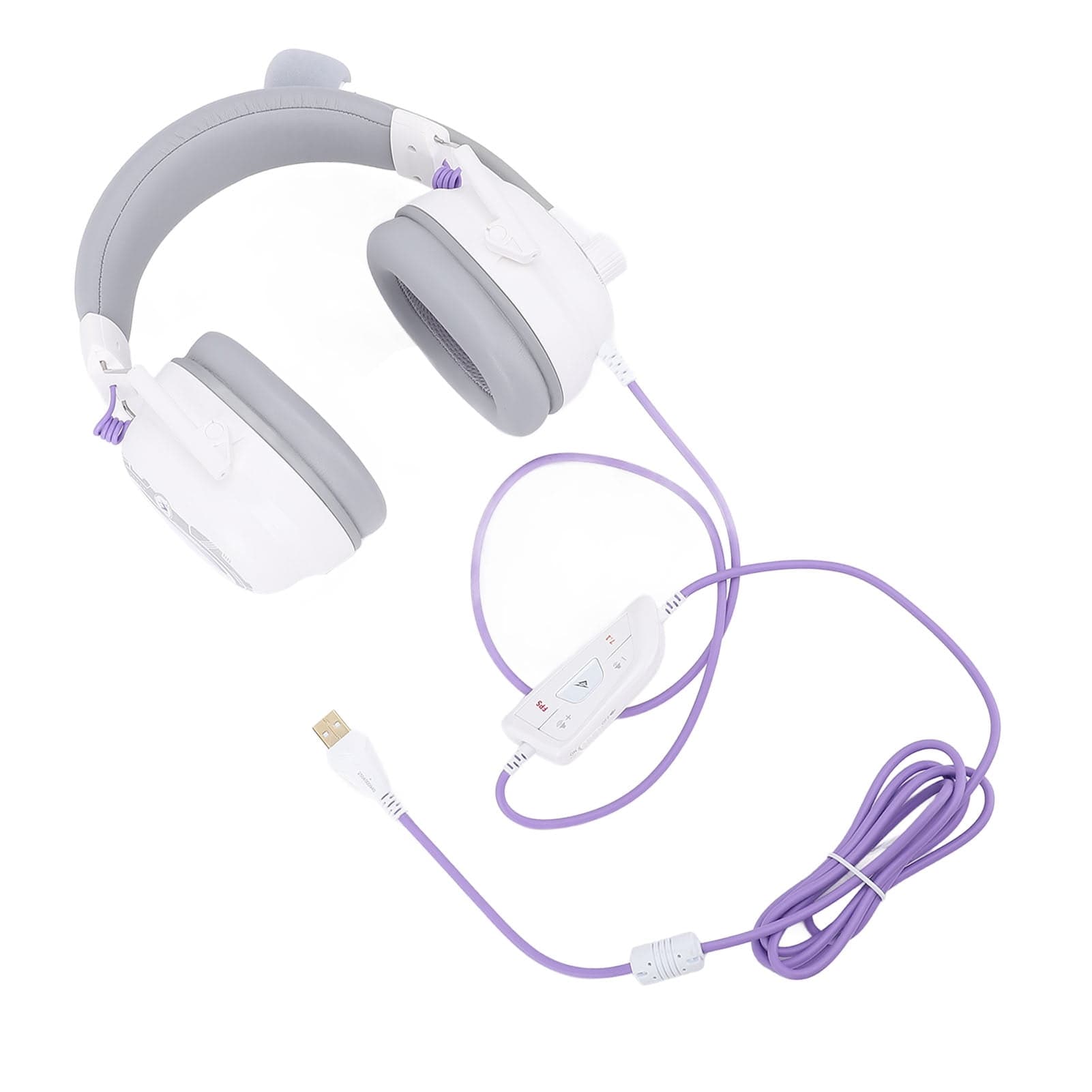 With Wired USB Gaming Headset HiFi 7.1 Surround Sound with Noise Canceling Microphone Lightweight Over Ear Headphones