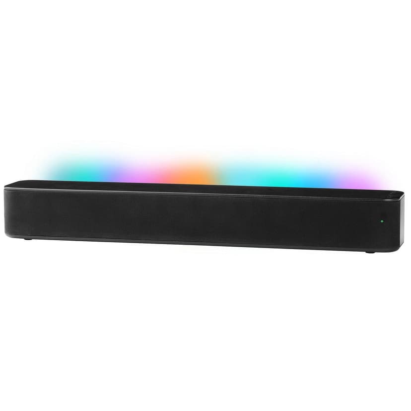 onn. 20 in. Bluetooth 2 Speakers LED 2.0 Soundbar with Multicolour Lighting