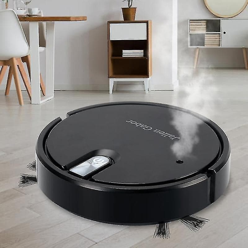 Robot Vacuum Cleaner 5-in-1 Wireless Vacuum Cleaner With Led Atmosphere Lights Quiet Vacuuming Mopping Humidifying Vaccume Clean-colorblack