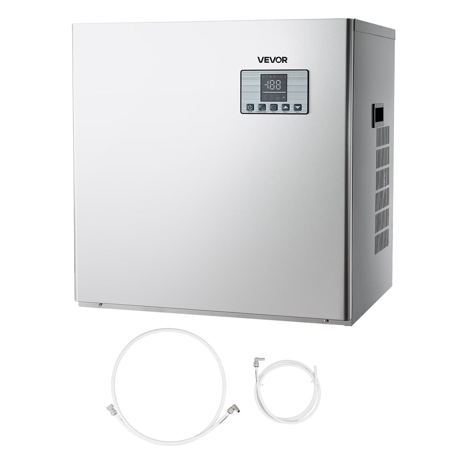 VEVOR Commercial Ice Maker Machine - Head, 400 Lbs/Day Stainless Steel Ice Machine with Scheduled Ice-Making, Self-Cleaning, Adjustable Thickness