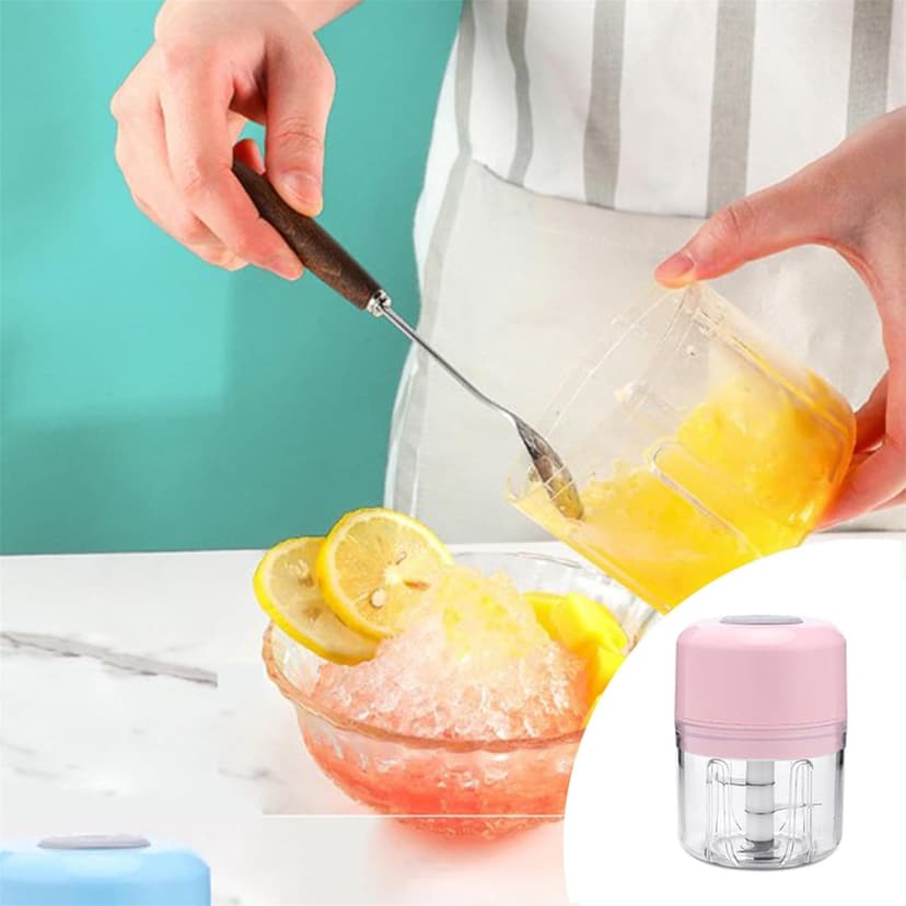 Iodue Meat Mincer Electric Ice Crusher Portable Mini Food Processor Wireless Vegetable Masher With Usb Charging Rainproof Garlic Masher Easy To Use Material For Ice Cubes 250ml