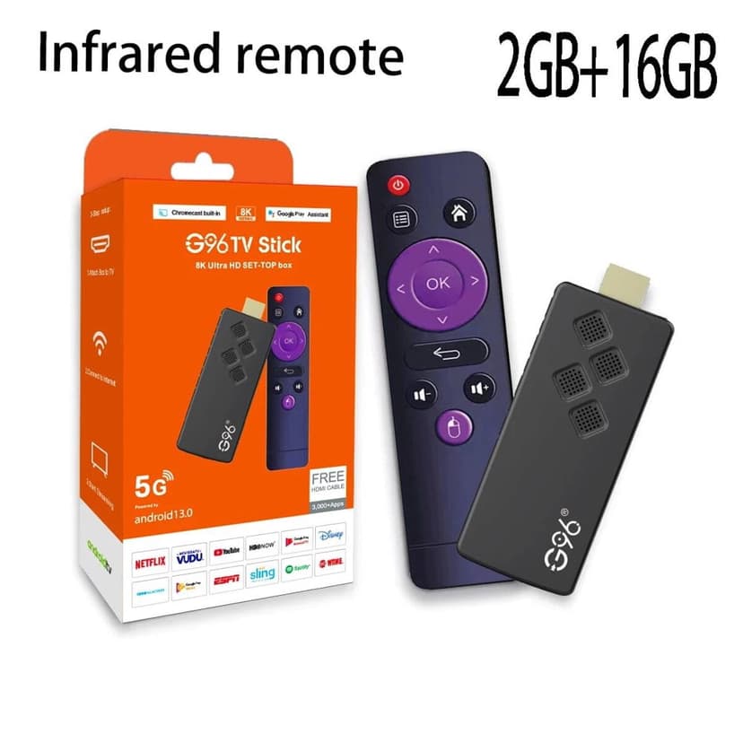 EIGTHTAIL Android13.0 Global Version G96 TV Stick Portable 8K Streaming Media 2GB16GB Multi Language TV Dongle Allwinner H313 Quad Core Q2