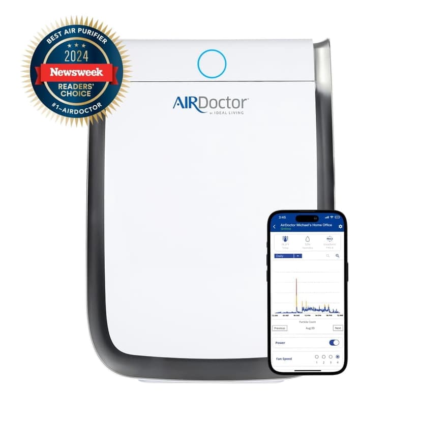 AIRDOCTOR 3500i SMART Air Purifier for Living Rooms & Bedrooms, 3 Stage Filtration with Pre-Filter, UltraHEPA, Carbon/VOC Captures Particles