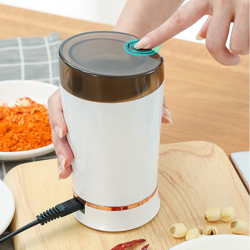 LSLJS Coffee Grinder Electric, Grains Grinder Electric, Spice Grinder Electric, Herb Grinder, Grinder for Coffee Beans Spices with 2 Stainless Steel Blade, Electric Press