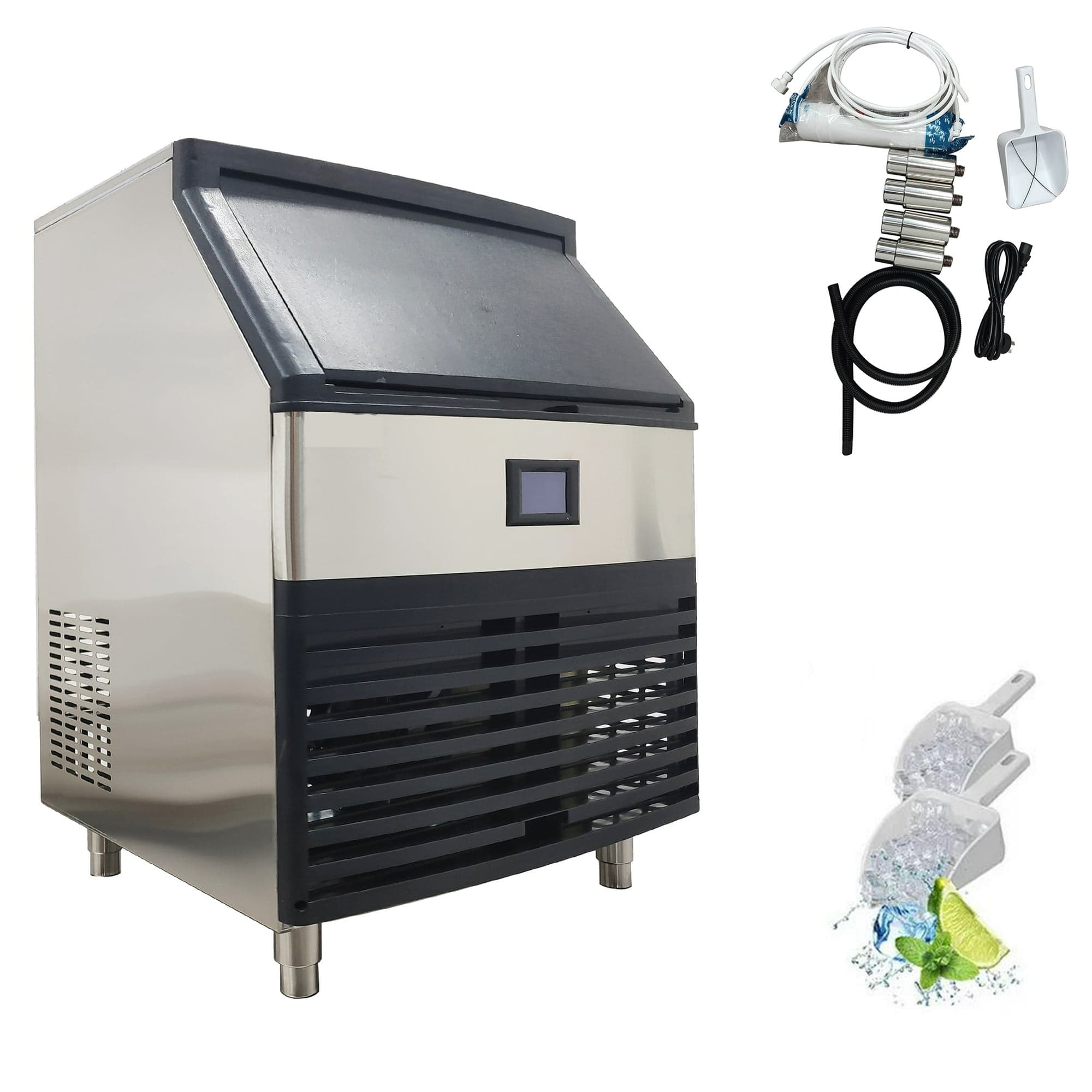 126 Cubes Commercial Ice Maker Auto Cube Ice Making Machine with Filter 330lbs/24H