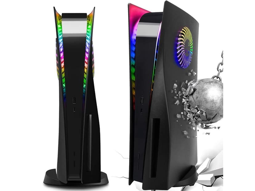 Werleo PS5 Cover Plates With RGB Light Strip For Playstation 5 Disc Version Console Skin