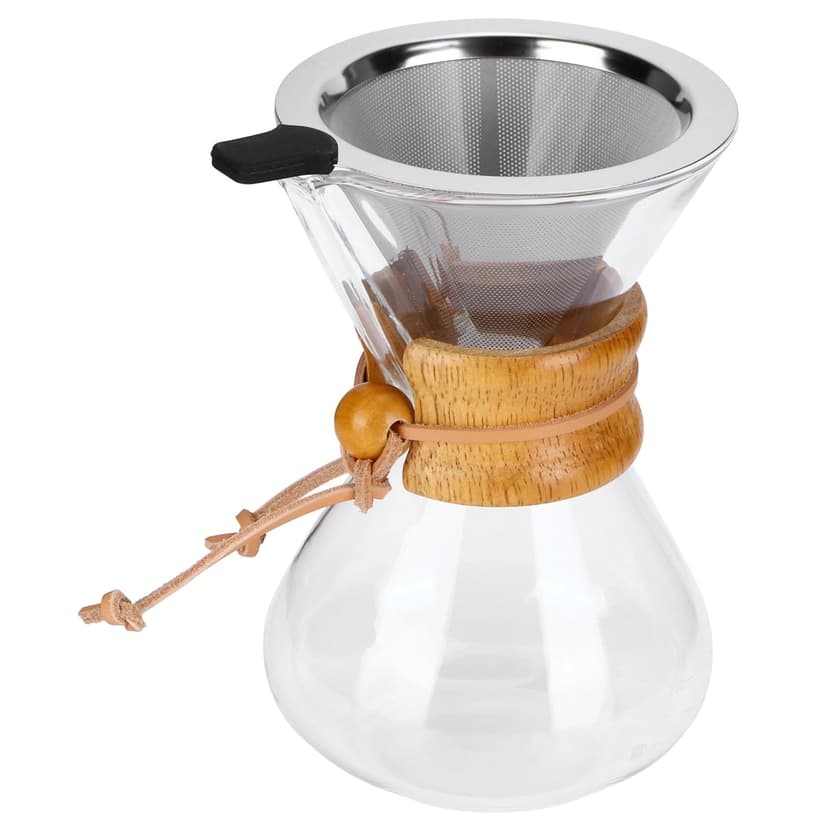High Temperature Resistant Glass Coffee Maker Drip Pot with Stainless Steel Filter for Brewing Coffee