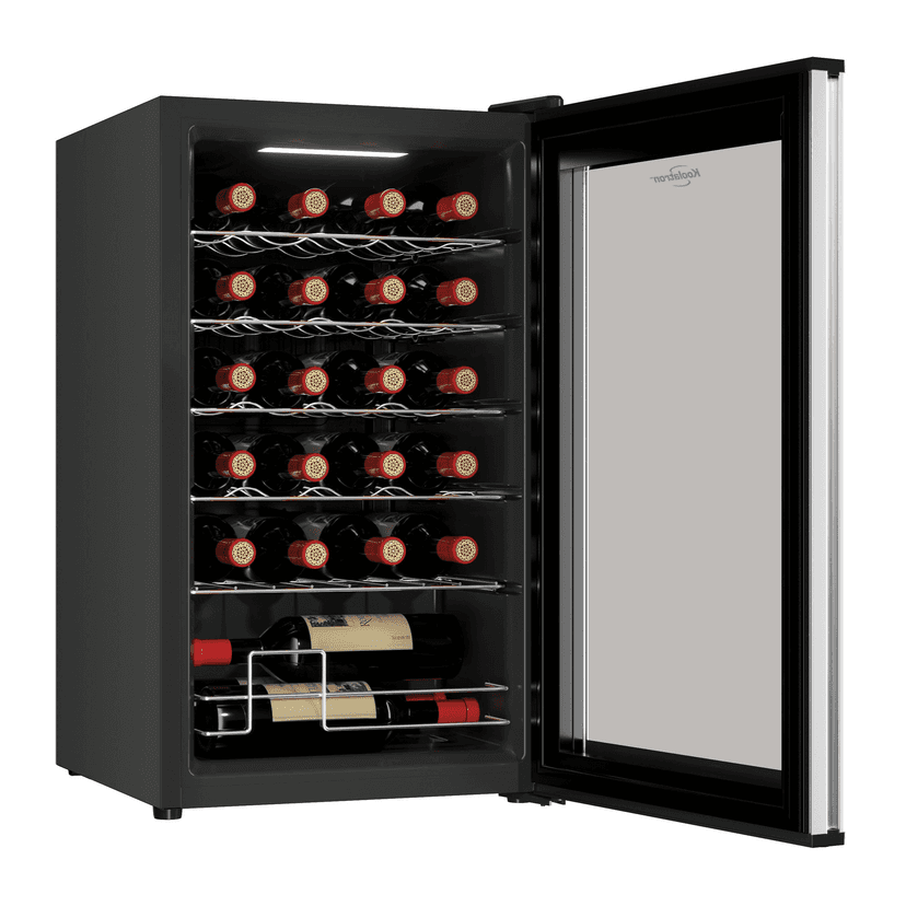 Koolatron 24 Bottle Wine Cooler, 2.4 Cu ft (68 L), Thermoelectric Wine Refrigerator, Wine Fridge- Black