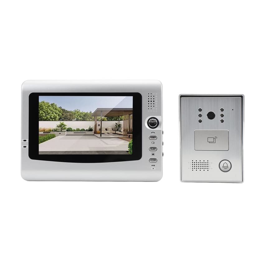 Video Intercom System, Wired Video Intercom System Multiple Unlocking Methods Rain Cover for Apartments EU Plug,UK Plug,US Plug