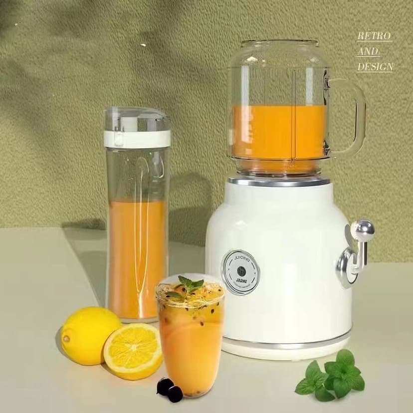 Portable Retro Juice Blender,Mini Blender with Double Portable Countertop Blender Household Fruit Mixer Blender Breakthrough Technology