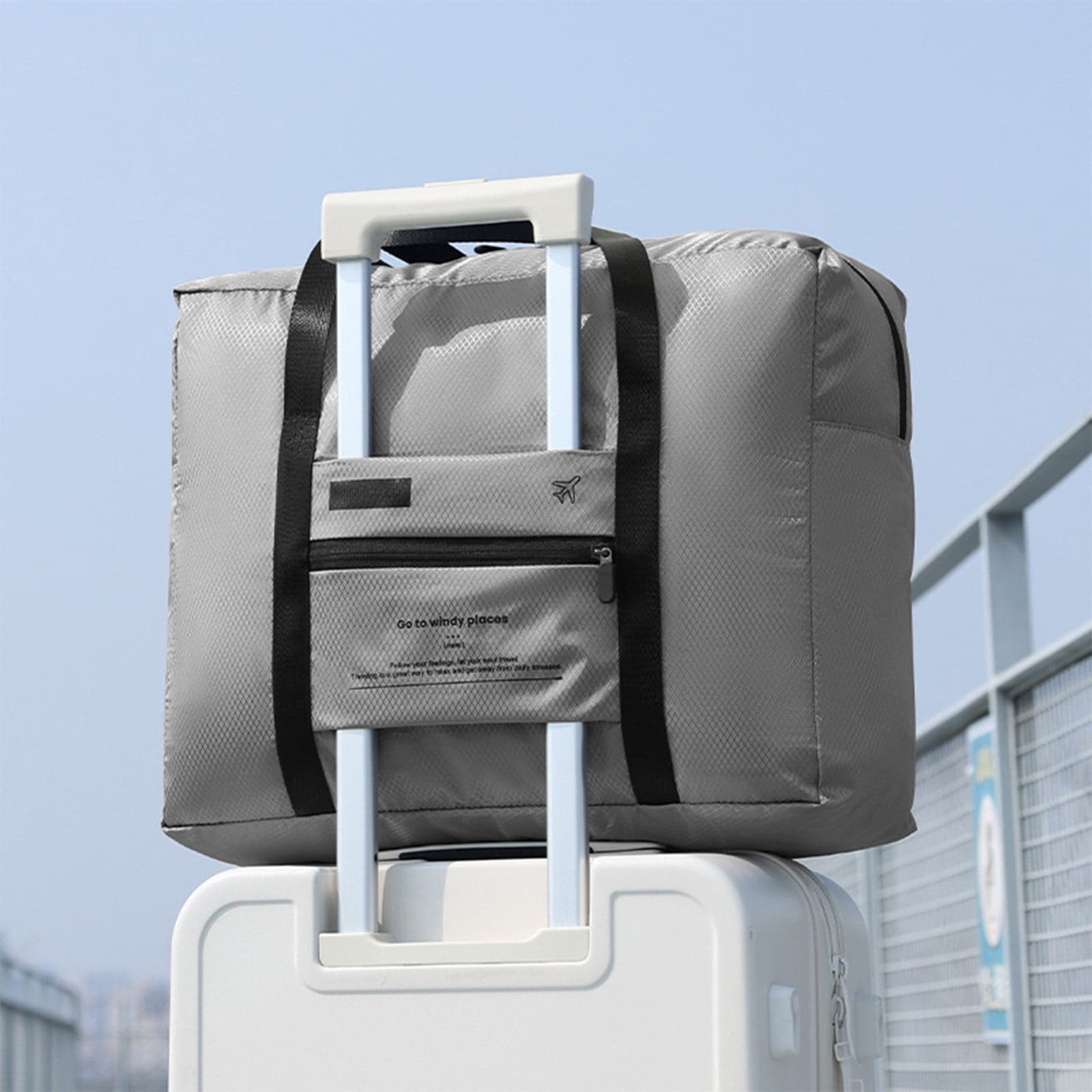 Deal of the Day! Luggage Bag Foldable Airplane Bag Can Set Trolley Bags Business Trip Travel Bag Large Capacity Storage Bag