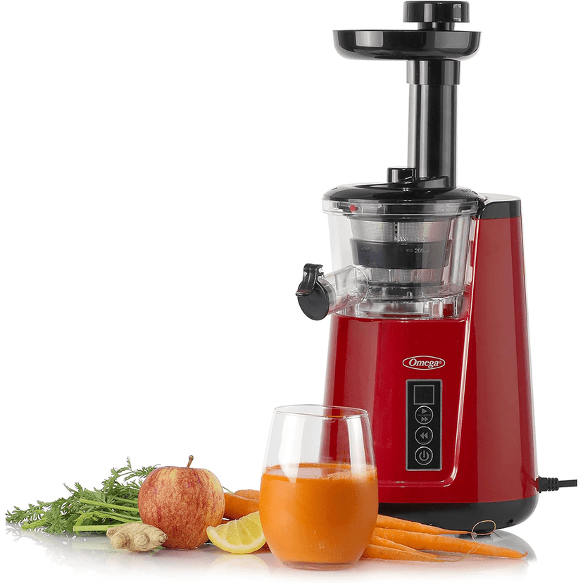 (Manufacturer Refurbished) Omega JC3000RD11 Vertical Masticating Juicer - RED