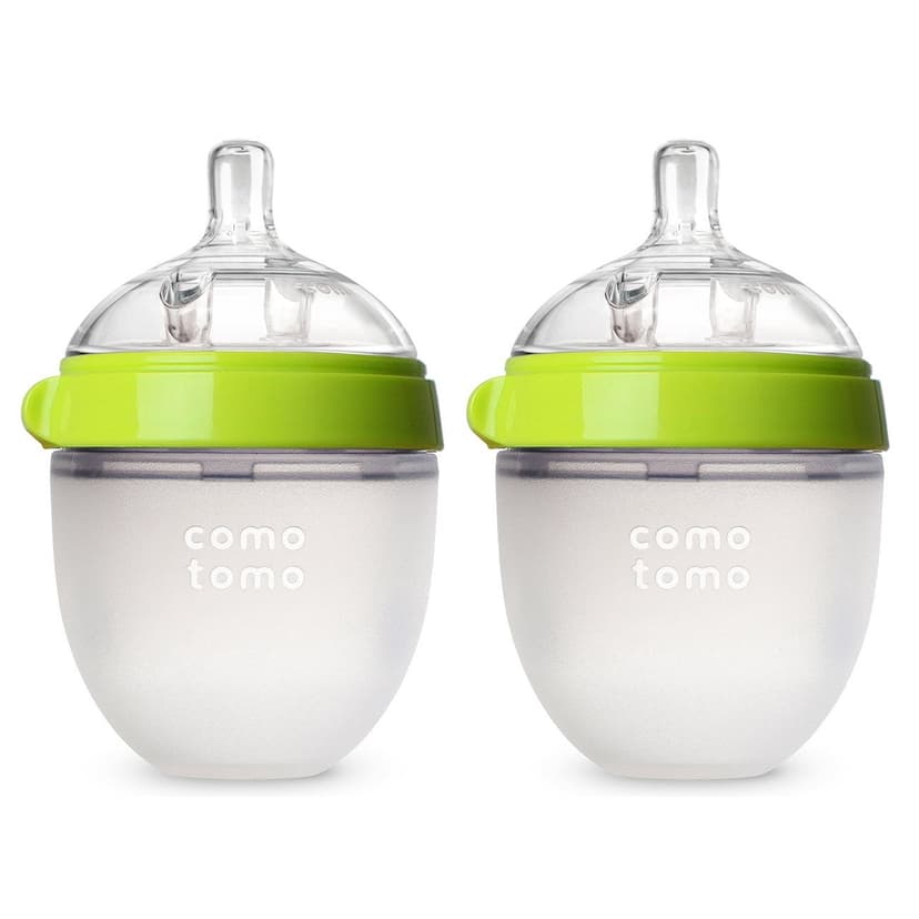 Comotomo Natural Feel Silicone Bottle - 5 Ounce - Green - 2 Count