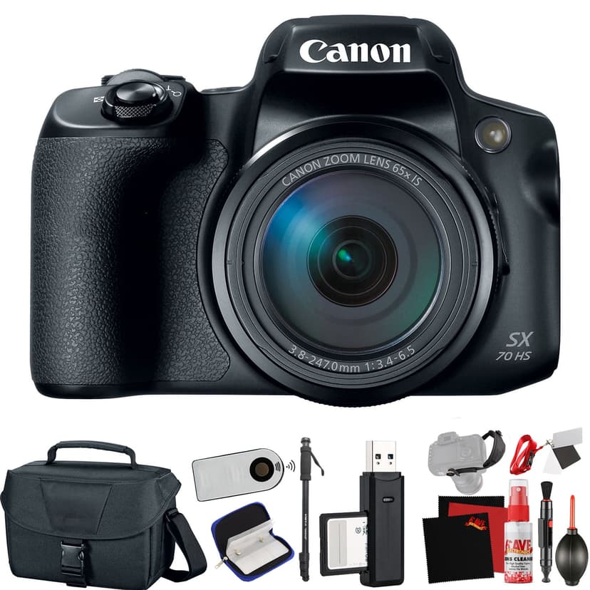 Canon PowerShot SX70 HS Digital Camera (Intl Model) +Extra Accessory Bundle