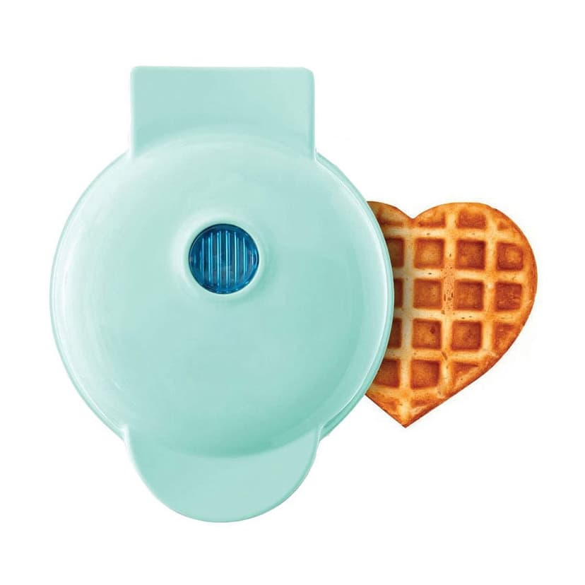 Mini 4" Electric Waffles Maker Bubble Egg Cake Oven Breakfast Waffle Machine, Premium Non-Stick Plates(Blue Heart Shape)