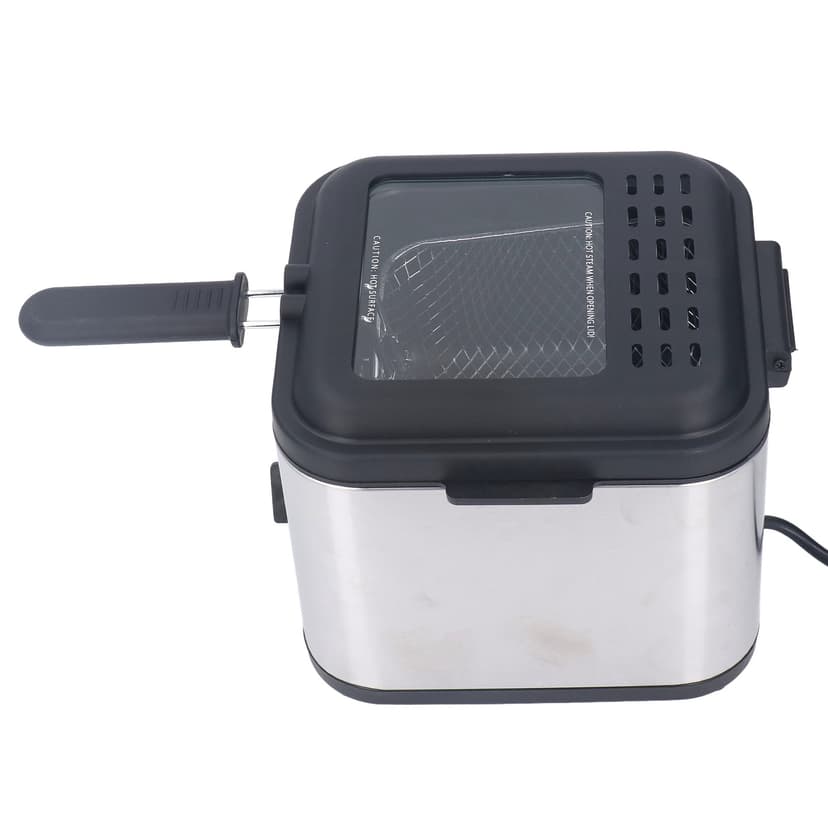 2.5L Electric French Fries Fryer, 1000W Temperature Adjustable Square Stainless Steel Electric Deep Fryer for Chicken Onion Ring