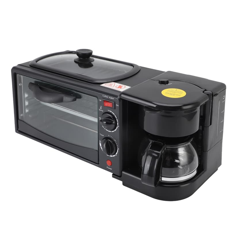 Toaster Smart Oven, 17.9 X 7.7 X 7.5in Countertop Convection 3 in 1 Multifunctional Home Breakfast Station Toaster Oven Electric Breakfast Maker for Kitchen