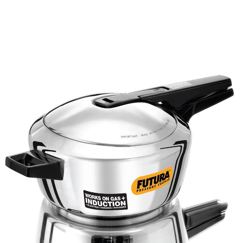 Futura Stainless Steel Inner Lid Pressure Cooker 4 Liters | Induction Compatible - For 4 To 6 Persons (FSS40)