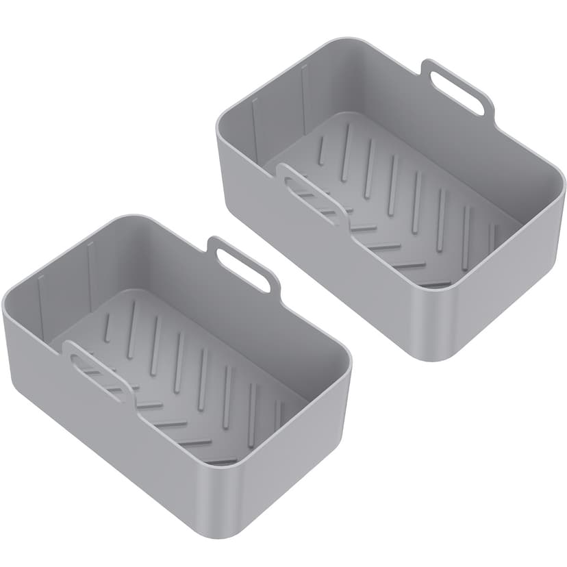 Pluokvzr Air Fryer Silicone Pot Silicone Air Fryer Basket Heat Resistant Square Replacement Basket Grill Pan Multifunctional Easy Cleaning Air Fryer Oven Accessories BPA Free for Kitchen