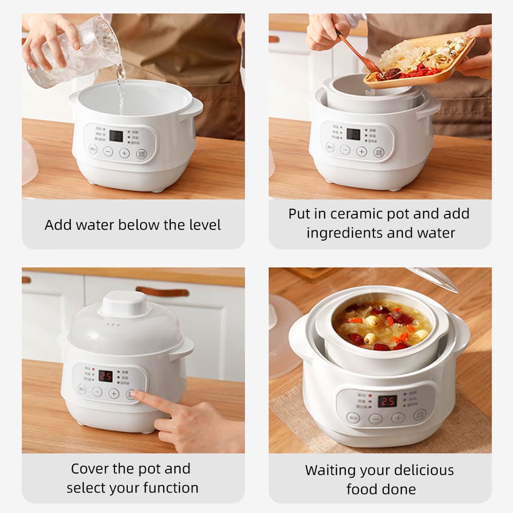 slow cooker,Cooker 1-3 Warmer With Quart 200w 24h Quart Cooker Person 24h And Cooker 1 With Ceramic Slow Cooker 200w Warmer And Cooker Ceramic Pot 1 Quart Pot 24h Cooker Pot Person