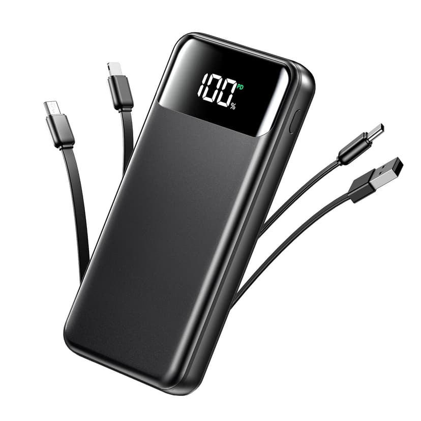 Portable Charger, 50000mAh Power Bank with Built in Cables, 22.5W Fast Charging Battery Pack, Portable Phone Charger for Travel C