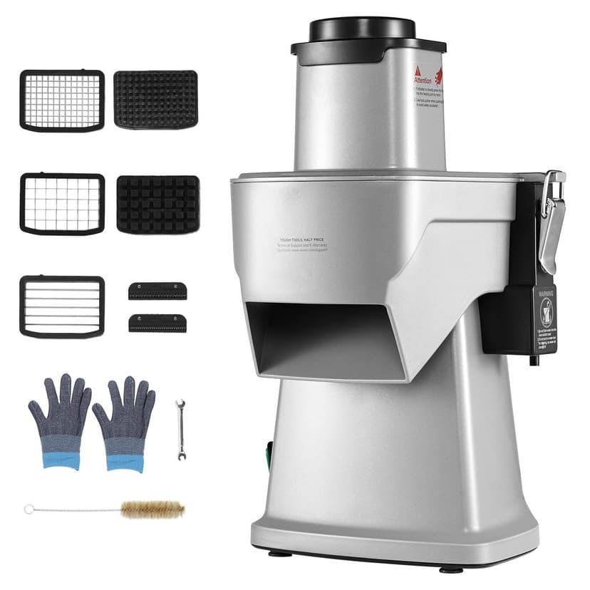 KFFKFF Electric Food Processor, 4-in-1 Versatile Kitchen Slicer, 200W for Efficient Chopping, Shredding, Dicing & Slitting, Includes Safety Gloves, Ideal for Both Restaurant & Household