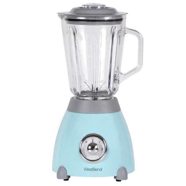 West Bend retro-style blender, 1.4L., Glass Jar, Blue