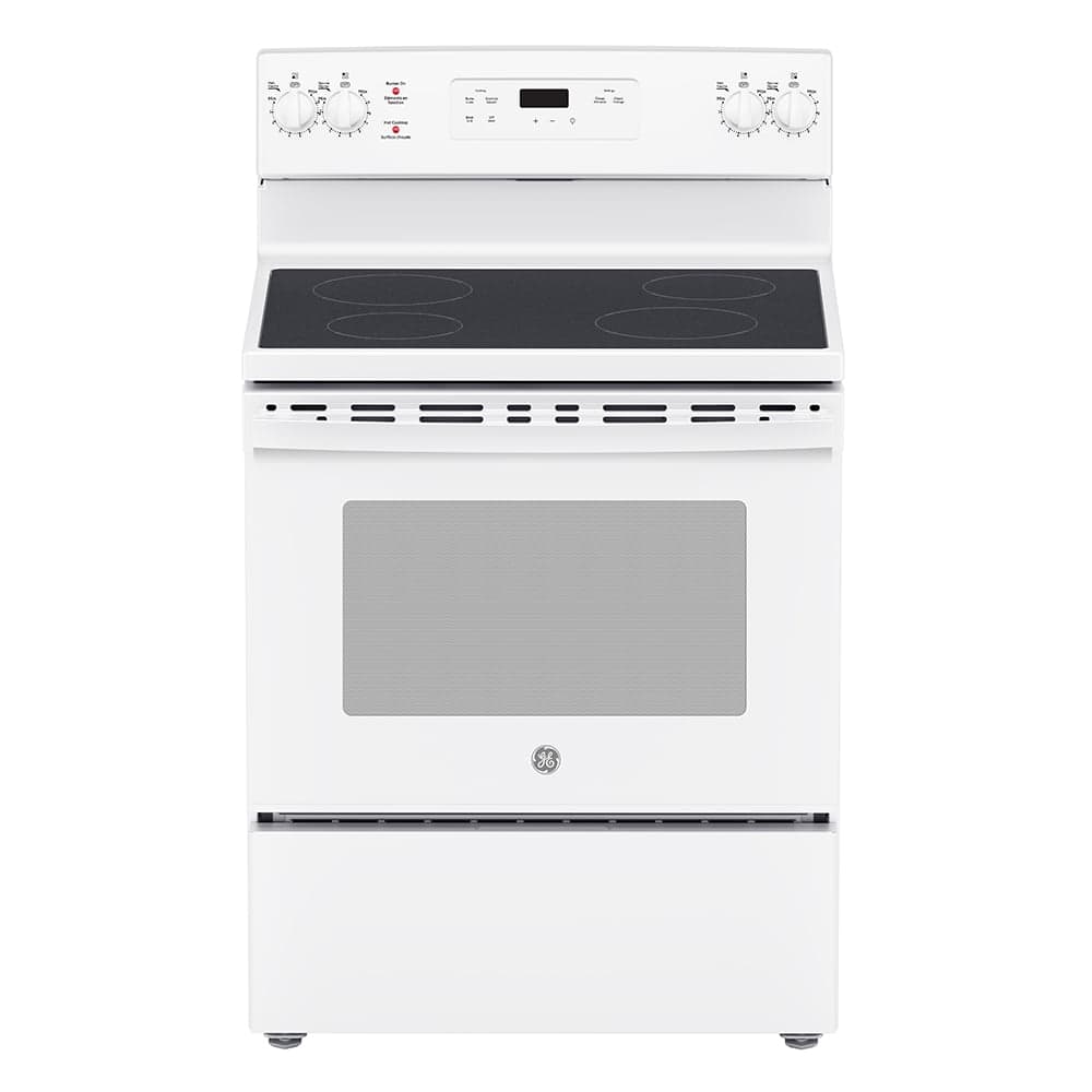 Freestanding Smooth Top Electric Range 30 in White GE - JCBS630DKWW