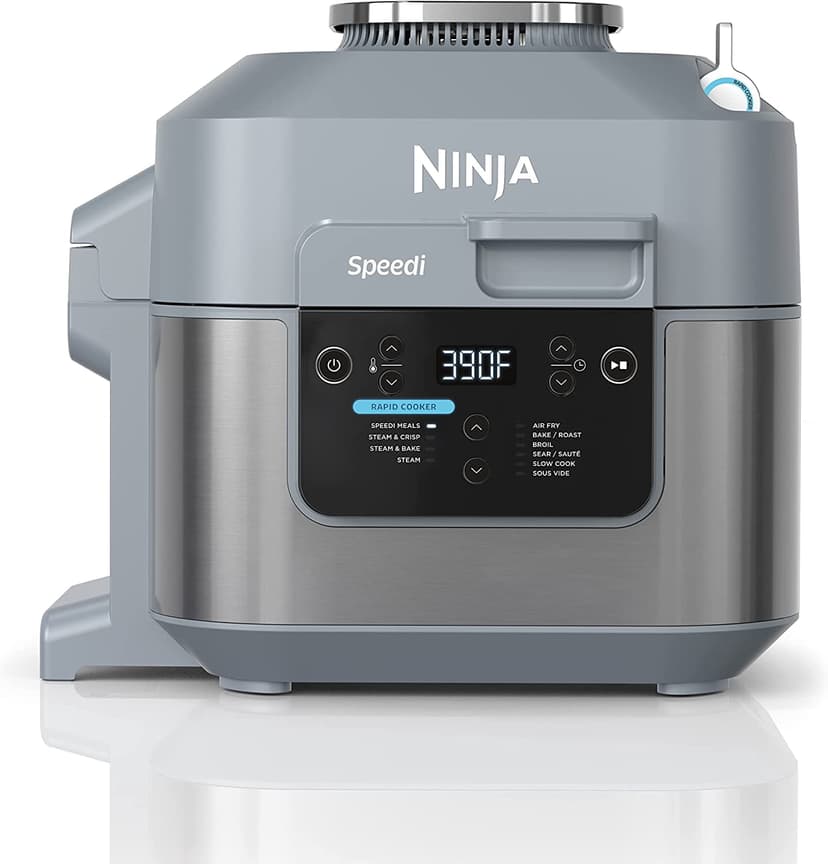 Ninja SF300C Speedi Rapid Cooker & Air Fryer, 6-Qt. Capacity, 10-in-1 Functionality, Meal Maker, Sea Salt Gray Refurbished Excellent Tested & Guaranteed