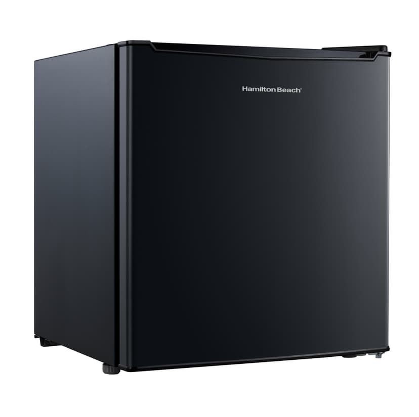 Hamilton Beach 1.7 Cu.Ft Mini Fridge with Freezer, Compact Refrigerator, Single Door, Energy Star, Reversible Door, Black