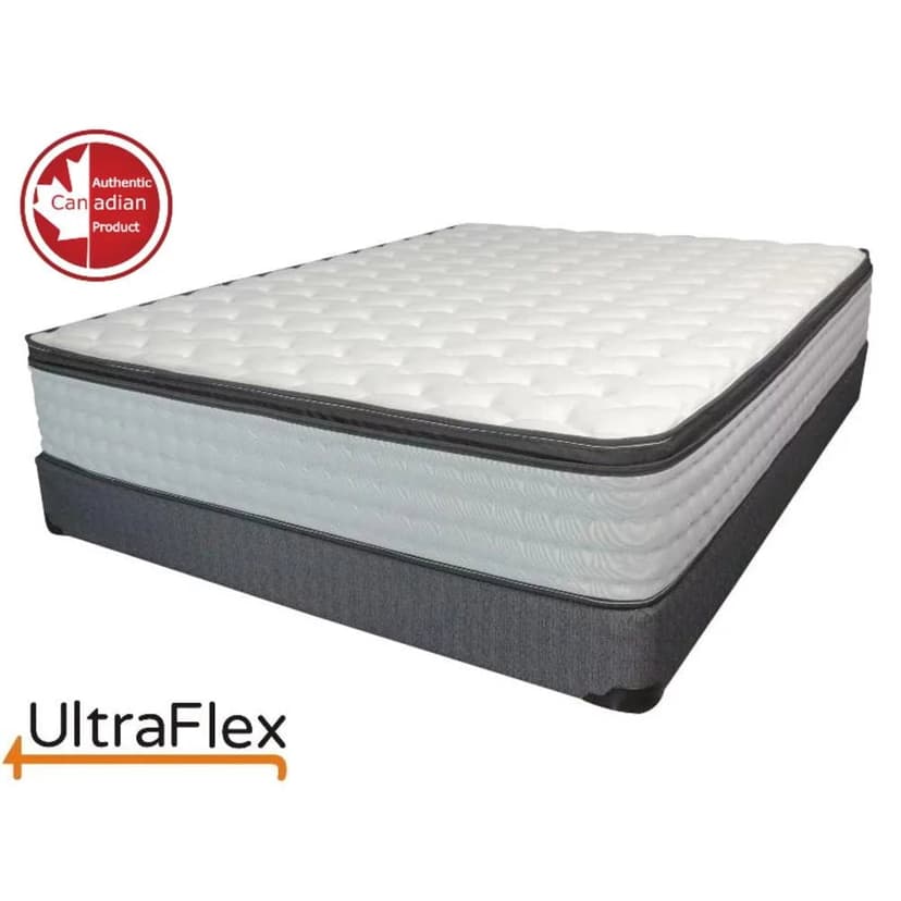 UltraFlex LUSH- 12” Hybrid Orthopedic Eurotop Mattress with Spinal Care Pocket Coil, Pressure-Relieving CertiPUR-US® Certified Foam, and HDcoil Pocketed (Made in Canada)- Twin/Single Size