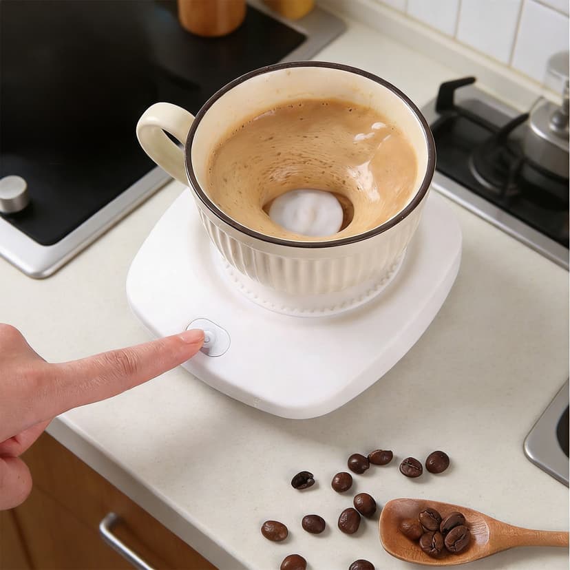 Magnetic Levitation Stirrer | Rechargeable Electric Mixing Base | Fits 99% Cups | Silent High-Speed Blender for Coffee, Milk, Meal Replacement | , Durable ABS, Portable for Office, Travel, Home