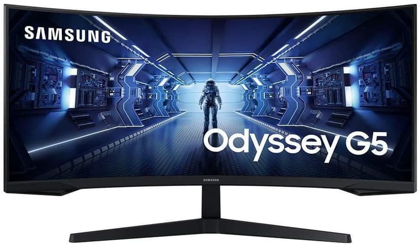 Samsung Odyssey G5 34" WQHD 165Hz 1ms GTG Curved VA LED FreeSync Gaming Monitor, 3440 x 1440, Black, LC34G55TWWNXZA