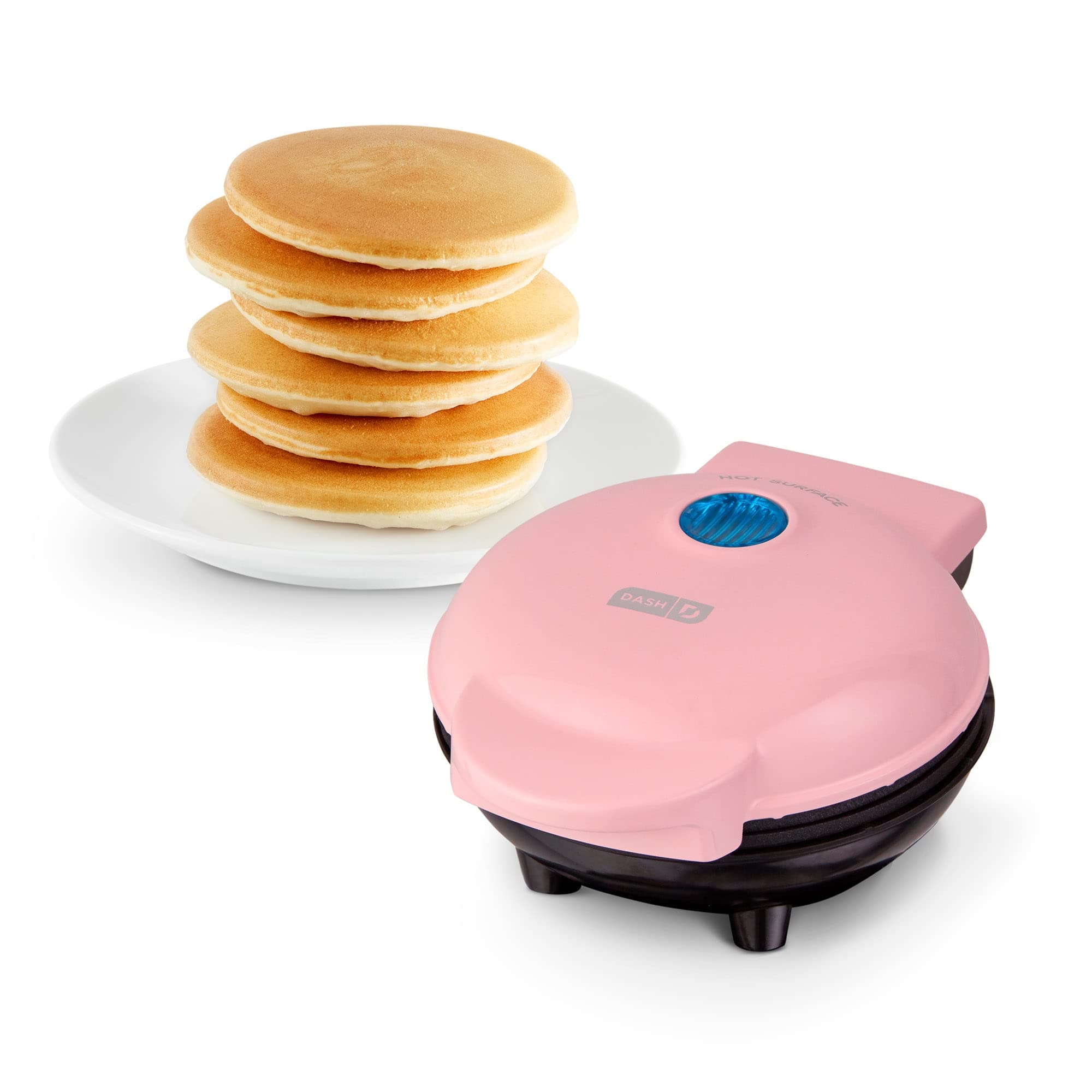 Dash Mini Maker Electric Round Griddle - Indicator Light, Recipe Book, Pink