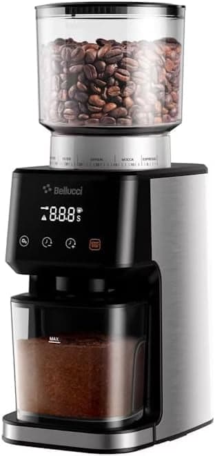 Bellucci Casa Mill Coffee Grinder Electric - Stainless Steel, 51 Precise Grinding Settings Espresso Grinder