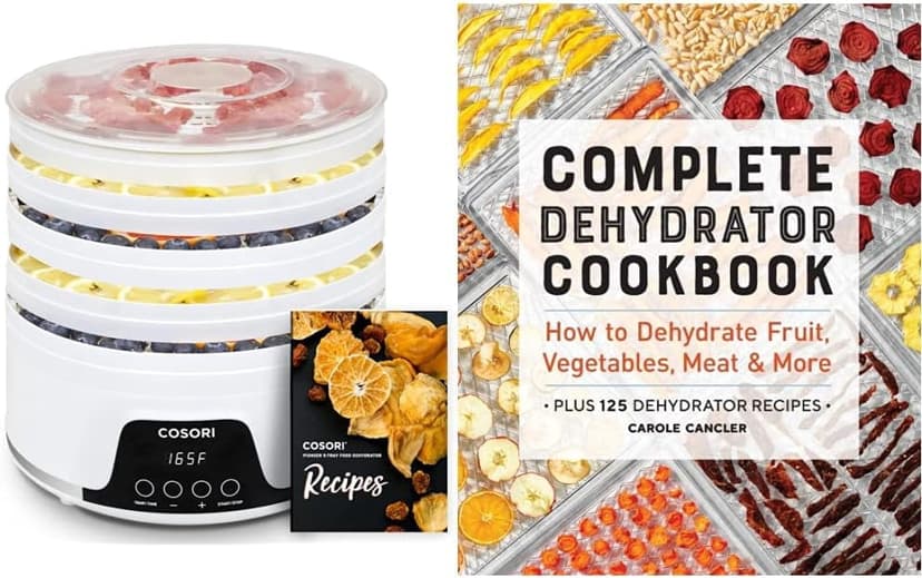 COSORI Food Dehydrator, Quiet Cooking, 48H Timer, Temperature Control, for Fruit, 50 Recipes & Complete Dehydrator Cookbook: How to Dehydrate Fruit, Vegetables, Meat & More