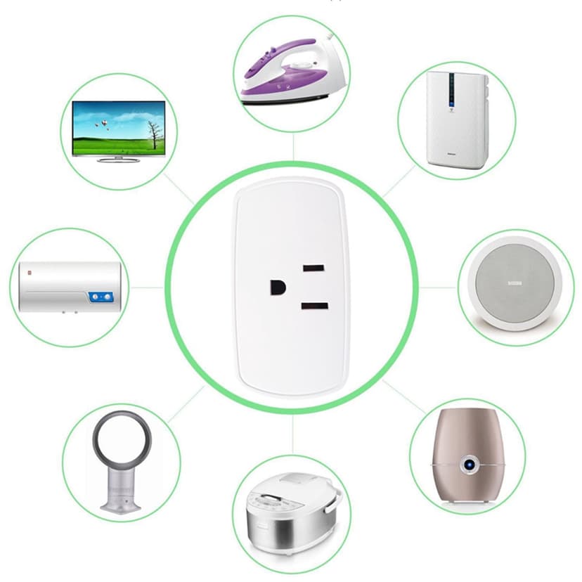 TIMIFIS Surge Protector Smart Plug Mini WiFi Outlet With Remote Control & Timer Function Work With Alexa & Google Assitant 10A Smart Socket No Hub Required 2.4G Wi-Fi On-ly -
