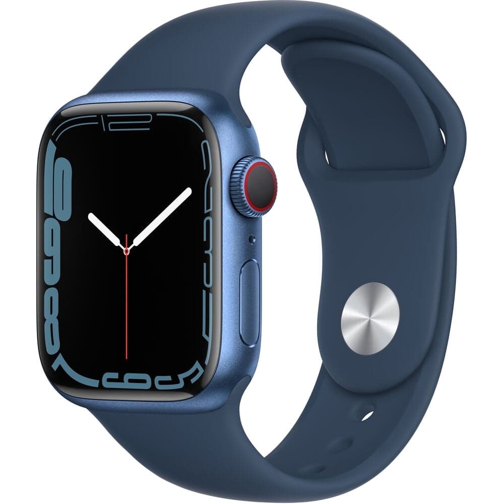 Restored Apple Watch Series 7 (GPS+Cellular, 41mm) - Blue Aluminum Case - Blue Sport Band (Refurbished)