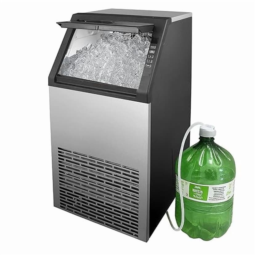Angel Canada Commercial Ice Maker Machine, 100lbs/24H Stainless Steel, Dual Water Inlet (Faucet/Bottle), Undercounter or Free Standing ice Machine with 33lbs Ice Storage Capacit