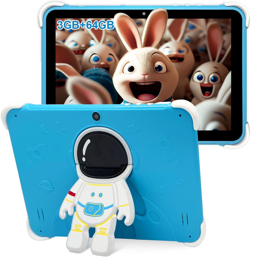 Kids Tablet 10 Inch,Tablet for Kids Android 14,3GB+64GB,8-Core CPU,2.4/5G WiFi WiFi 6,12H Battery Life,Parental Control,1280x800 HD Display,Dual Cameras,Sh