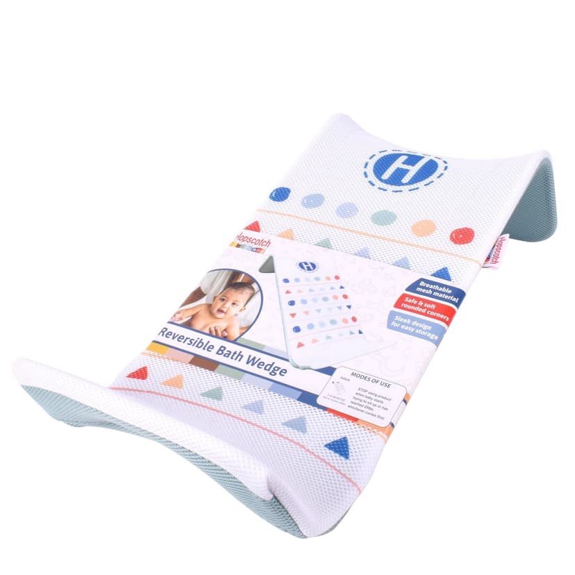 Hopscotch Lane Reversible Bath Wedge - White & Green Mesh Infant Bath Seat, Unisex, Ages 3-6 Months