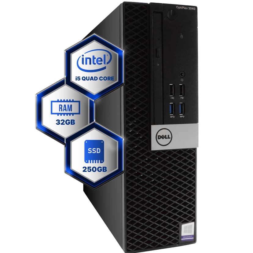 Dell Optiplex 5040 Desktop Computer | Quad Core Intel i5 (3.2) | 32GB DDR3 RAM | 250GB SSD Solid State | Windows 10 Professional | Home or Office PC
