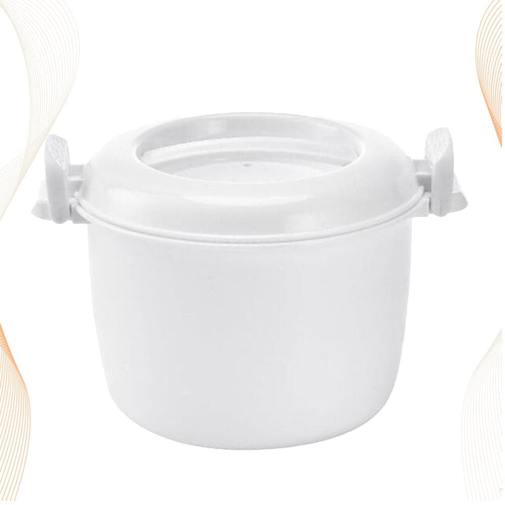 Raindrops Microwave Cooker White Rice Cookware Food Grade PP Dishwasher Safe for Meal Prep