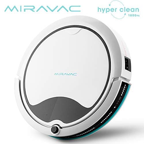 MIRAVAC Loop Robot Vacuum Cleaner, White, 1800Pa Turbo Suction, Object Avoidance, 110min Battery Life, 4 Cleaning Modes, Robotic, Designed for Hard Floors