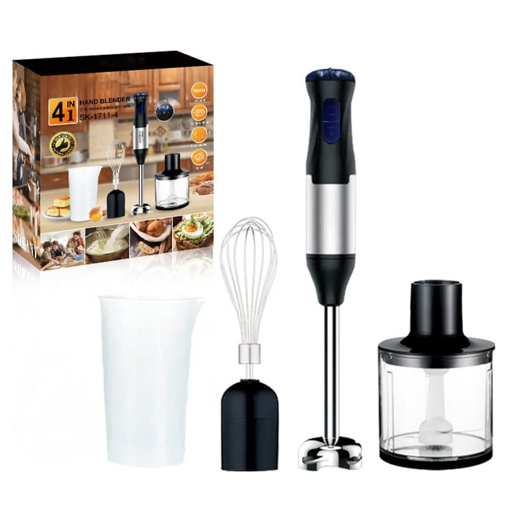 Blender four-piece set household 1000W high-power food processor handheld egg beater crushing rod grinding cup minced meat bowl combination food supplement juicer