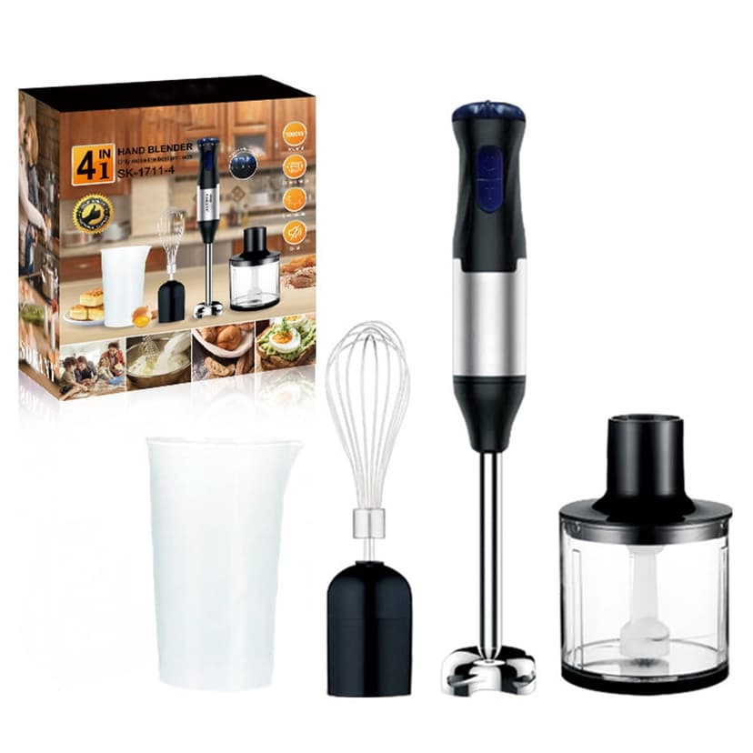 Blender four-piece set household 1000W high-power food processor handheld egg beater crushing rod grinding cup minced meat bowl combination food supplement juicer