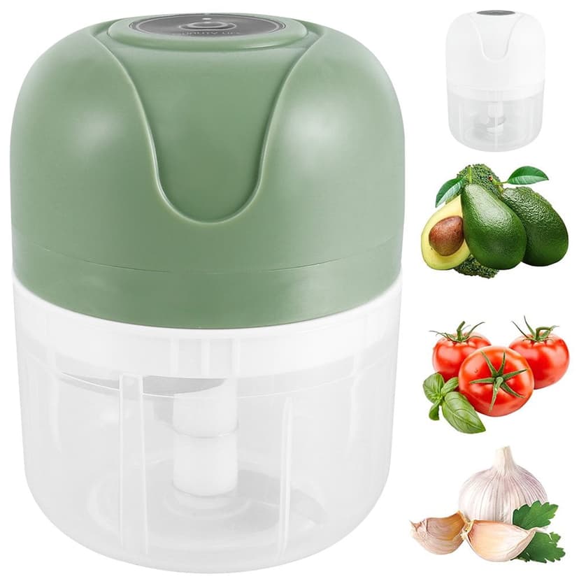 250 ML Electric Garlic Mincer USB Charging Garlic Chopper Mini Food Processor with Stainless Steel Blade Durable Garlic Masher Food Chopper Kitchen Tool for Meat Vegetable Baby Food
