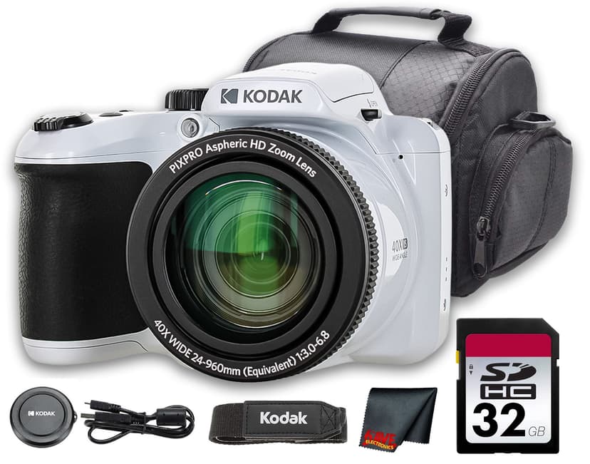 Kodak PIXPRO AZ255 16MP Digital Camera, 25X Optical Zoom, 1080p Video, 3" LCD, with 32GB Memory Card & Camera Case