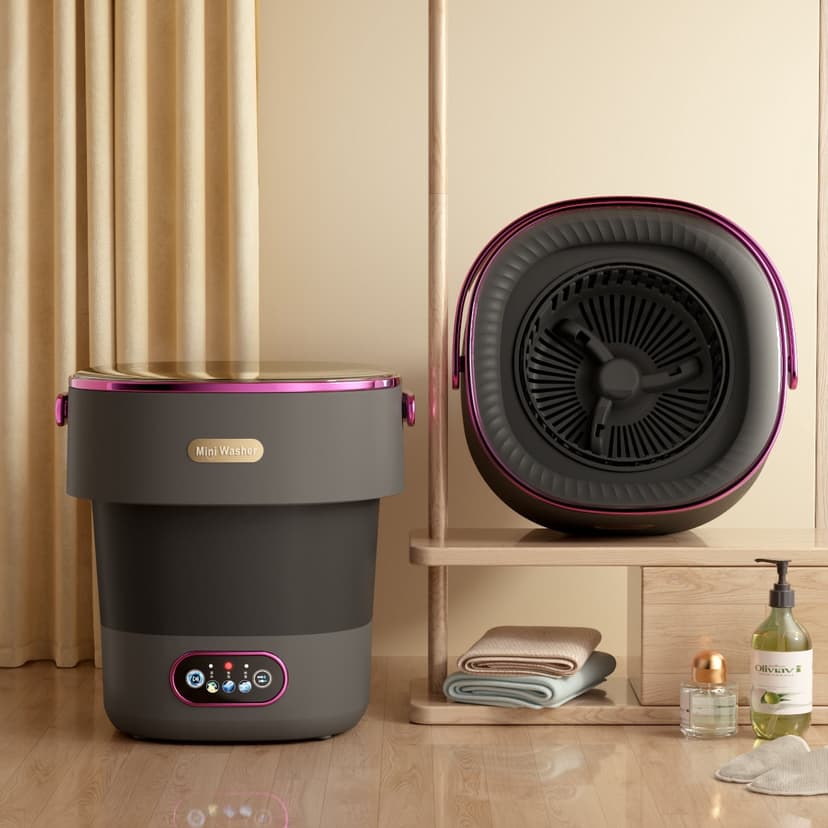 Portable Fully Automatic 13L Washing Machine with Spin Dryer - Folding Compact Washer with 3 Modes